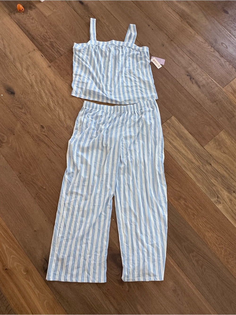 Women’s Blue and White Stripe Pajama Set - Lightweight Two-Piece